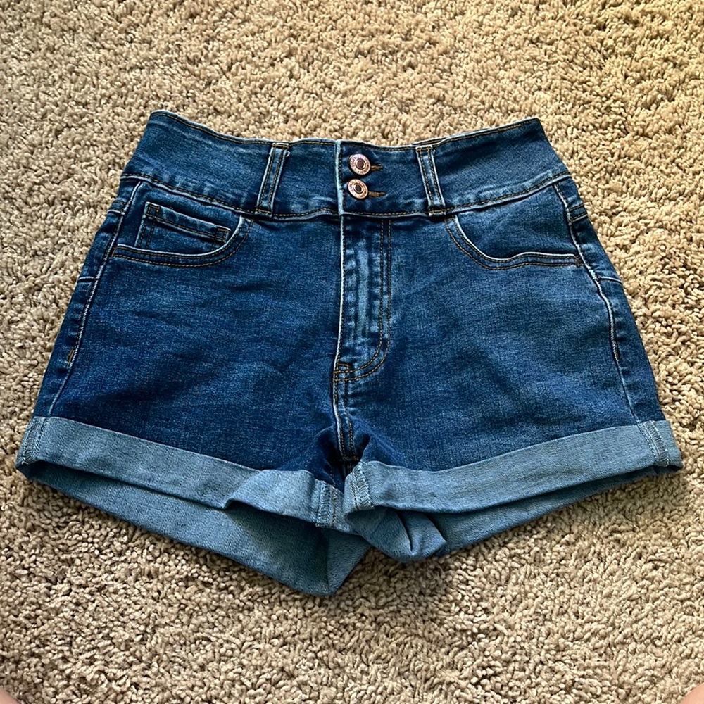 forever 21 jean shorts, dark blue